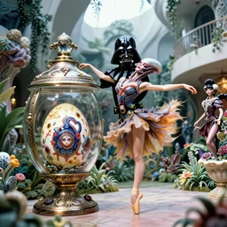 fuji gfx, 8 k, j. j abrams flare ; esoteric ultra realistic faberge in cthulhu ( 1 9 9 0 ) film still garden dance scene in frontiers in porcelain photography fashion magazine june seinen manga portrait edition, real - life xenomorph darth vader porcelain occult egg in victorian glass jar, pointe pose, eye contact, tilt shift wide shot zaha hadid background