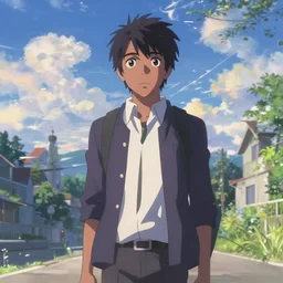 john boyega in a still from the anime your name ( 2 0 1 6 ) directed by makoto shinkai
