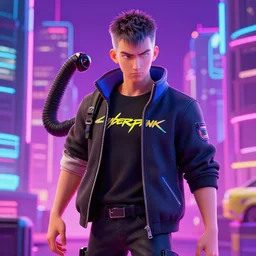 megasxlr in cyberpunk city, neon colors, octane render