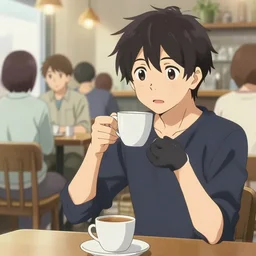 anime visual of a young man having coffee at a busy cafe while on a date with a young woman interior a few people, cute face by ilya kuvshinov, makoto shinkai, kyoani, masakazu katsura, gelbooru, danboorudynamic pose, crisp and sharp, yoshinari yoh, rounded eyes, anime poster, cel shaded