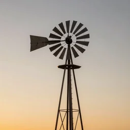 photo of a west texas sunset, windmill, golden hour, high quality, beautiful!!!