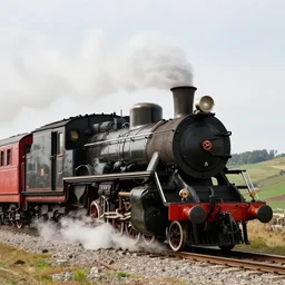 Steam locomotive on the hill