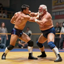 mr. t fighting old man, backyard wrestling, intricate complexity, extremely detailed, very sharp,