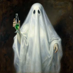 hot absinthe ghost woman, artwork by james ensor