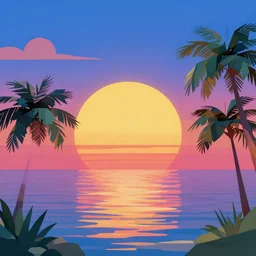 retro wave sunset low poly