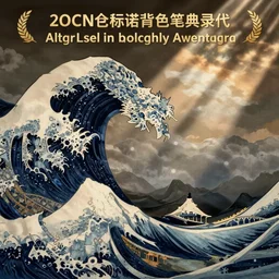 dragon, hokusai