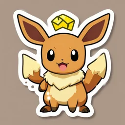 cute miss mascot voltali voltali jolteon pokemon sticker art, cronobreaker, beeple game icon