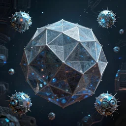 a tetraformic gigihedron colony of technobites, surrealist hypertechart, gigapixel finish, interstaller