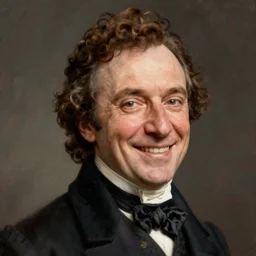 Portrait of a cheerful victorian aristocrat, male, happy, detailed face, 19th century, highly detailed, cinematic lighting, digital art painting by greg rutkowski