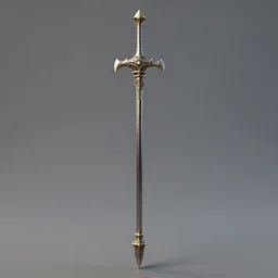 Polearm, glavie, 3D render, fantasy weapon