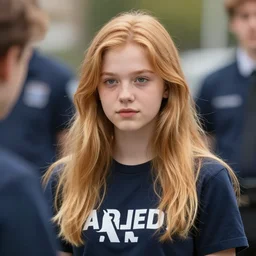 a cute teen a girl with ginger hair getting arrested for not being blonde
