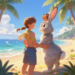 epic professional digital art of 🙍 👯 🐇 🏖, best on artstation, cgsociety, wlop, Behance, pixiv, cosmic, epic, stunning, gorgeous, much detail, much wow, masterpiece