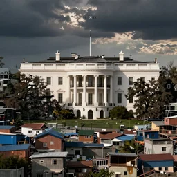 the White House surrounded by slums