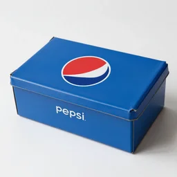 shoebox with the pepsi logo