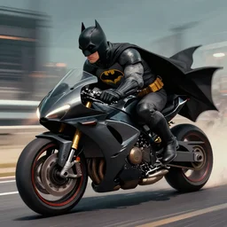 batman riding motorbike, digital art manipulation