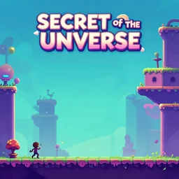 indie game screenshot of the secret of the universe, 2 d platformer, creative interpretation, psychedelic