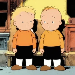 calvin and hobbes in the style of jhonen vasquez,