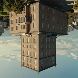 a very high resolution image from a new movie, upside - down building, beautiful scenery, photorealistic, photography, directed by wes anderson