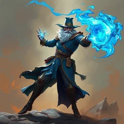 full body shot of walter white as fantasy mage, throwing a blue fireball, full - body art, fantasy art, dnd, walter white, very beautiful fantasy art, bright colors, final fantasy, graceful, elegant, trending on artstation, intricate details, matte painting, organic painting, bold shapes, street art, greg rutkowski, gaston bussiere