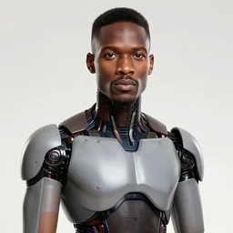 portrait of a zulu male android, by MARVEL comics and Sandra Chevrier