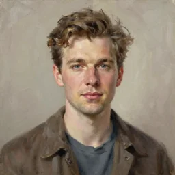 oil portrait painting of joseph quinn as eddie munson, Frank Dillane, beautiful, William Goddard poster