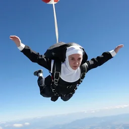 gopro photo of a skydiving nun