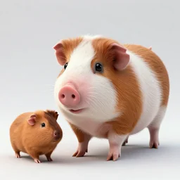 a mere piglet versus a fullgrown guinea hog