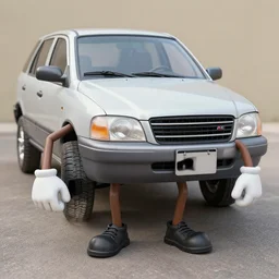 a car with arms and legs