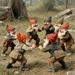dwarfs fighting in vietnam, old photo | | realistic shaded, fine details, realistic shaded lighting painting by greg rutkowski, diego gisbert llorens, magali villeneuve, artgerm, jeremy lipkin, michael garmash, rob rey