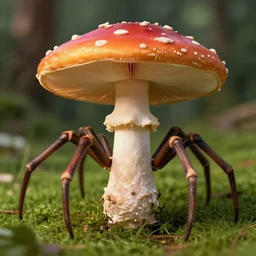 big mushroom with big spider legs 4 k