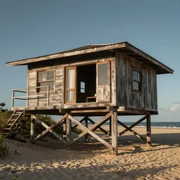 open farmhouse style beach house on stilts