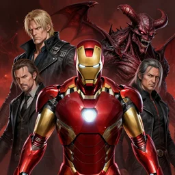 portrait of ironman by hr giger, greg rutkowski, luis royo and wayne barlowe as a diablo, resident evil, dark souls, bloodborne monster