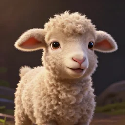 lofi lamb portrait Pixar style by Tristan Eaton Stanley Artgerm and Tom Bagshaw, high detail