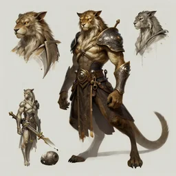 a fantasy predator character design sheet trending on artstation