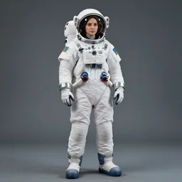 realistic full body woman in a spacesuit photorealistic