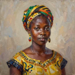 portrait of a senegalese woman ( 3 5 ) from senegal, brazil, an oil painting by ross tran and thomas kincade