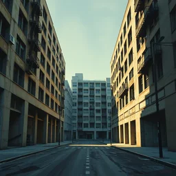 street scene, brutalist architecture by le corbusier, abandoned buildings, empty streetscapes, highly detailed oil painting, impasto brush strokes, soft light, 8 k, cyberpunk colour palette, dramatic composition, dramatic lighting, sharp focus, concept art, masterpiece, by adrian ghenie and jenny saville and zhang jingna