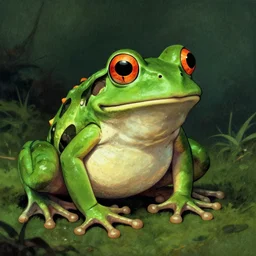 An illustration of a scary frog by Stephen Gammell