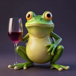🐸🍷, Octane render, Detailed, unreal engine 5, cinema4D