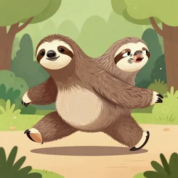 cool illustration of a running sloth