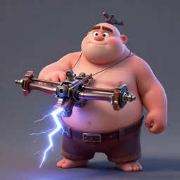 a single lightning bolt crossbow made by pixar artists, concept art, bold, hyperrealistic, fat, trending on artstation, high quality, highly detailed, path traced, soft lighting, hyper detailed, intricate, 8 k