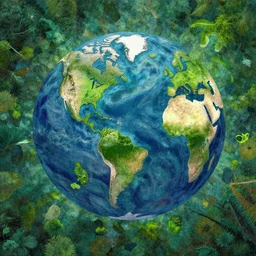 climate and ecological crises, abstract, digital art, beautiful