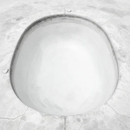 a drained white pool