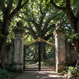 The gate to the eternal kingdom of trees, fantasy, digital art, HD, detailed.