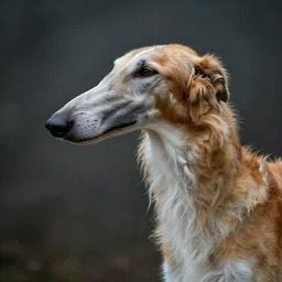 borzoi with a very long nose, photorealistic, fantasy, moody, ultradetail