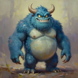 oil painting of frie monster, digital art artstation
