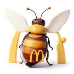 an insect with mcdonald's logos for wings, m logo, golden arches, butterfly
