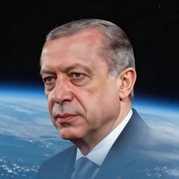 recep tayyip erdogan flying to space