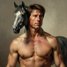a cinematic shot of a centaur centaur centaur chimera tom cruise torso majestic matte painting by beeple gustave dore artstation cgsociety