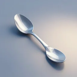 Very low poly render of a Spoon